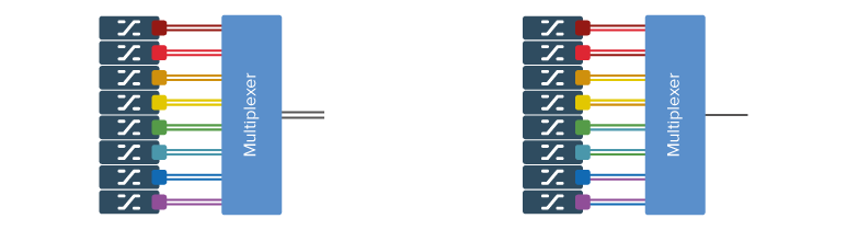 Single fiber optic transceiver illustration