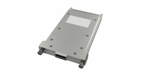 A silver rectangular hard drive or solid-state drive with visible screws and a connector port.