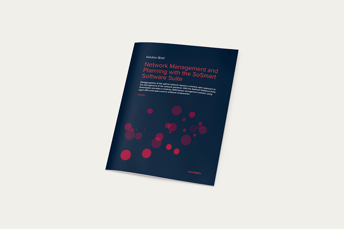 A brochure titled "Network Management and Planning with the SoSmart Software Suite" on a plain background.